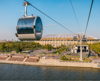 Moscow ropeway in Luzhniki