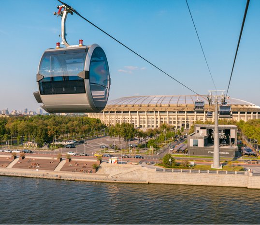 Moscow ropeway in Luzhniki